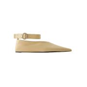 Leather flats Jil Sander , Beige , Dames