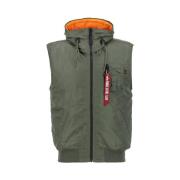 Hooded Ma-1 Vest in Sage Green Alpha Industries , Green , Heren