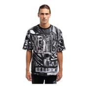 Oversized T-shirt in diverse kleuren Carlo Colucci , Black , Heren