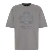 Oversized Geborduurd T-shirt De Bortoli Carlo Colucci , Gray , Heren