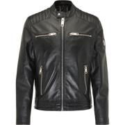 Heren Biker Leren Jas - Bento - Zwart Carlo Colucci , Black , Heren