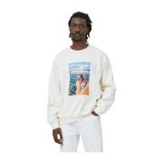 Bedrukte Crewneck Sweater Closed , White , Heren