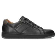 Zwarte Leren Herensneaker - Henrik Mephisto , Black , Heren