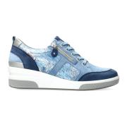 Trudie Dames Sneakers - Wijde Pasvorm - Denim Mephisto , Blue , Dames