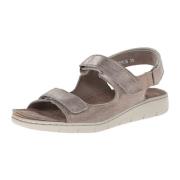 Vintage Donker Taupe Leren Sandaal voor Dames - Brede Pasvorm Mephisto...