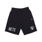 NBA Wordmark Casual Shorts Zwart/Wit New Era , Multicolor , Heren