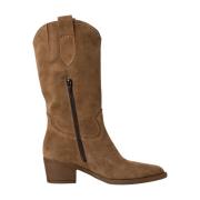 Leren laarzen met blokhak Tamaris , Brown , Dames