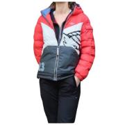 Waterdichte Color-Block Hoodie Aeronautica Militare , Red , Dames