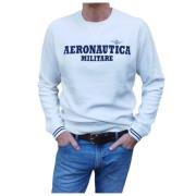 Piqué Katoenen Sweatshirt Aeronautica Militare , White , Heren
