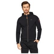 Verstelbare Hoodie met Ritssluiting Aeronautica Militare , Black , Her...