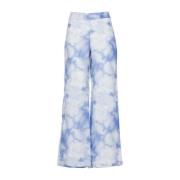 Wide Trousers 120% Lino , Blue , Dames