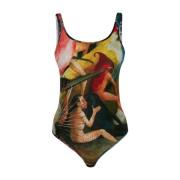 Grafisch Print Jersey Bodysuit Alexander McQueen , Multicolor , Dames