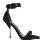 Zijden Satijnen Hak Sandalen Alexander McQueen , Black , Dames