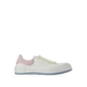 Wit/Roze Leren Oversized Sneakers Alexander McQueen , White , Dames