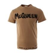 Bruine Oversized T-shirt voor Mannen Alexander McQueen , Brown , Heren