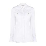 Witte Box-Pleat Katoenen Overhemd Alexander McQueen , White , Dames