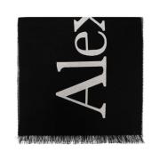 Sjaal met logo Alexander McQueen , Black , Heren