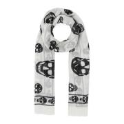 Luxe Modal Blend Foulard Alexander McQueen , White , Dames