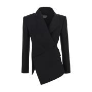 Luxe Zwarte Blazer voor Vrouwen Alexander McQueen , Black , Dames