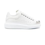 Witte Leren Sneakers met Stijlvolle Details Alexander McQueen , White ...