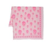 Roze Skull-print Wollen Sjaal Alexander McQueen , Pink , Dames