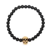 Edgy Skull Charm Bead Chain Armband Alexander McQueen , Black , Heren