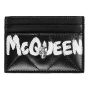 Alexander Queen Leren Portemonnee Alexander McQueen , Black , Dames