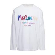 Graffiti Logo Oversized Sweatshirt Alexander McQueen , White , Heren