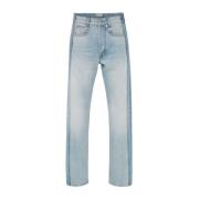 Blauwe Worker Gepatchte Straight-Leg Jeans Alexander McQueen , Blue , ...