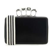 Zwarte leren The Knuckle handtas Alexander McQueen , Black , Heren