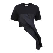 Luxe Zwart T-Shirt met Twist Detail Alexander McQueen , Black , Dames