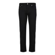 Zwarte katoenen jeans met metallic details Alexander McQueen , Black ,...