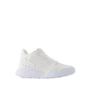 Sportieve Wit Zilver Leren Tennisschoenen Alexander McQueen , White , ...