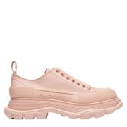 Roze Leren Tread Slick Lage Sneakers Alexander McQueen , Pink , Dames
