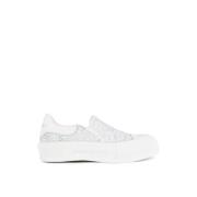 Glitter Slip On Sneakers Alexander McQueen , White , Dames