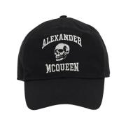 Varsity Logo En Skull Baseballpet Alexander McQueen , Black , Heren