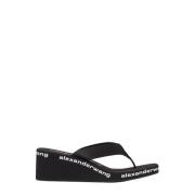 Logo Sleehak Sandalen Alexander Wang , Black , Dames