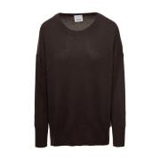Round-neck Knitwear Allude , Brown , Dames