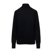 Zwarte Mockneck Sweater Allude , Black , Dames