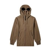 Diagonaal verhoogde fleece goggle hoodie C.p. Company , Brown , Heren