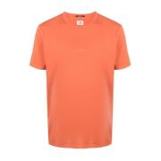 Oranje Logo Print T-shirt C.p. Company , Orange , Heren