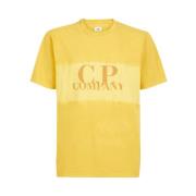 Jersey T-shirt met Tie-Dye-logo C.p. Company , Yellow , Heren