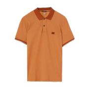 Piqué Katoenen Polo Shirt met Geborduurd Logo C.p. Company , Orange , ...