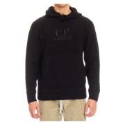 Gezellige Wollen Hoodie voor Mannen C.p. Company , Black , Heren