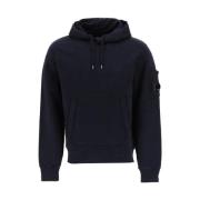 Katoenen Fleece Hoodie met Kangaroo Zak C.p. Company , Blue , Heren