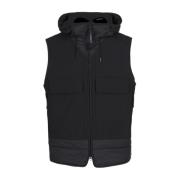 Gemengd Goggle Vest met Gerecycled Nylon C.p. Company , Black , Heren