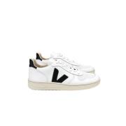 Witte V-10 Sneakers met Zwarte Details Veja , White , Heren