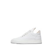 Low Top Quilted White Filling Pieces , White , Heren