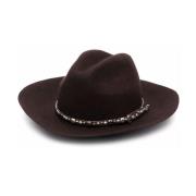 Studded Fedora Hat Chicory Coffee Golden Goose , Brown , Dames