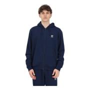 Blauwe Heren Hoodie met Logo Borduursel Adidas Originals , Blue , Here...